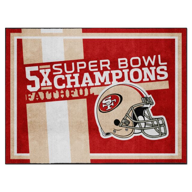 Fan Mats San Francisco 49ers Football Mat, Brown/scarlet