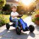 Aosom Kids Pedal Go Kart W/ Adjustable Seat, Swing Axle, Blue