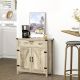  Modern Farmhouse Sideboard with Storage, Buffet Cabinet with 2 Barn Doors and Drawer for Dining Room, Oak