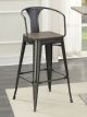 Cavalier Metal Bar Chair Dark Elm and Matte Black (Set of 2)