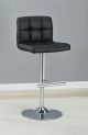 Lenny Upholstered Adjustable Bar Stool Black (Set of 2)