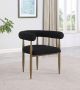 Dunmore Boucle Upholstered Dining Arm Chair Black (Set of 2)