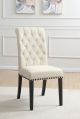 Alana Fabric Upholstered Dining Side Chair Beige (Set of 2)