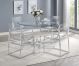 Keeling 5-piece Round Glass Top Acrylic Dining Set Chrome