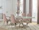 Antoine 5-piece Rectangular Glass Top Dining Table Set Pink