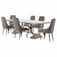 Antoine 7-piece Rectangular Glass Top Dining Table Set Grey