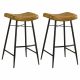 Bayu Leather Upholstered Bar Stool Antique Camel (Set of 2)