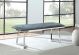 Beaufort Velvet Upholstered Dining Bench Steel Grey