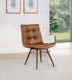 Aiken Faux Leather Upholstered Dining Side Chair Saddle Brown (Set of 4)
