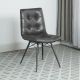 Aiken Faux Leather Upholstered Dining Side Chair Charcoal Grey (Set of 4)