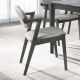 Stevie Padded Wood Dining Arm Chair Black (Set of 2)