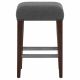 Naser Upholstered Counter Stool Grey and Dark Walnut (Set of 2)