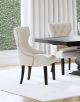 Baney Fabric Upholstered Dining Side Chair Cream and Black
