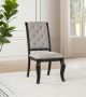 Phelps Upholstered Dining Side Chair Tan Distressed Noir (Set of 2)