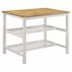 Edgeworth Kitchen Island Counter Table Brown and White