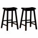 Durant Wood Backless Bar Stool Black (Set of 2)