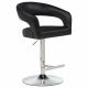 Travia Leatherette Upholstered Adjustable Bar Stool Black