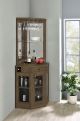 Alviso 1-drawer Corner Home Bar Wine Cabinet  Rustic Oak