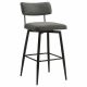 Levine Fabric Upholstered Swivel Bar Chair Grey (Set of 2)