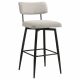Levine Fabric Upholstered Swivel Bar Chair Cream (Set of 2)