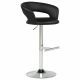 Travia Adjustable Leatherette Swivel Bar Stool Black and Chrome