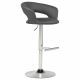 Travia Adjustable Leatherette Swivel Bar Stool Grey and Chrome