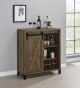 Arlington Sliding Door Home Bar Wine Cabinet Rustic Oak