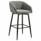 Rainer Fabric Upholstered Swivel Bar Chair Charcoal (Set of 2)