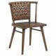 Tallis Woven Leatherette Back Dining Side Chair Brown (Set of 2)