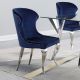 Cheyanne Upholstered Dining Side Chair Ink Blue (Set of 2)