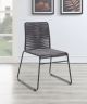 Jerome Woven Rope Stackable Side Chair Charcoal (Set of 2)