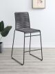 Jerome Woven Rope Metal Bar Chair Charcoal (Set of 2)