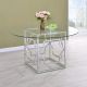 Starlight Round 54-inch Glass Top Metal Dining Table Chrome