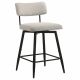 Levine Fabric Upholstered Swivel Counter Chair Cream (Set of 2)