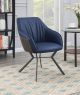 Mayer Upholstered Dining Arm Chair Blue and Brown (Set of 2)