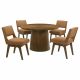 Galindo 5-piece 52-inch Round Dining Set Nutmeg and Walnut