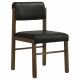 Kehoe Upholstered Dining Side Chair Black and Walnut (Set of 2)
