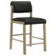 Kehoe Upholstered Counter Height Chair Black and Natural Oak (Set of 2)