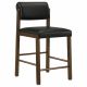 Kehoe Upholstered Counter Height Chair Black and Walnut (Set of 2)