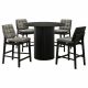Hamlyn 5-piece Round Wood Counter Height Dining Set Grey and Black