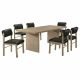 Decker 7-piece 82-inch Rectangular Dining Set Black and Natural Oak
