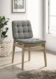 Redbridge Velvet Upholstered Side Chair Grey and Natural Oak (Set of 2)