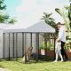  5.9' x 5.9' x 6' Outdoor Dog Kennel with Roof, Rotating & 4-Level Adjustable Bowls