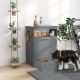  Pet Feeder Station Storage Cabinet, Dog Food Storage Container with Dog Raised Bowls, Watering Supplies, Gray