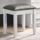 Felicity Upholstered Vanity Stool Metallic and Glossy White