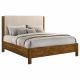 Adderley Eastern King Wood Panel Bed Cream and Warm Brown