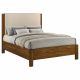 Adderley Queen Wood Panel Bed Cream and Warm Brown
