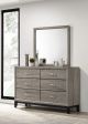 Valen 6-drawer Bedroom Dresser and Mirror Light Taupe
