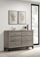 Valen 6-drawer Bedroom Dresser Cabinet Light Taupe