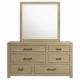 Hendricks 6-drawer Bedroom Dresser and Mirror Light Oak